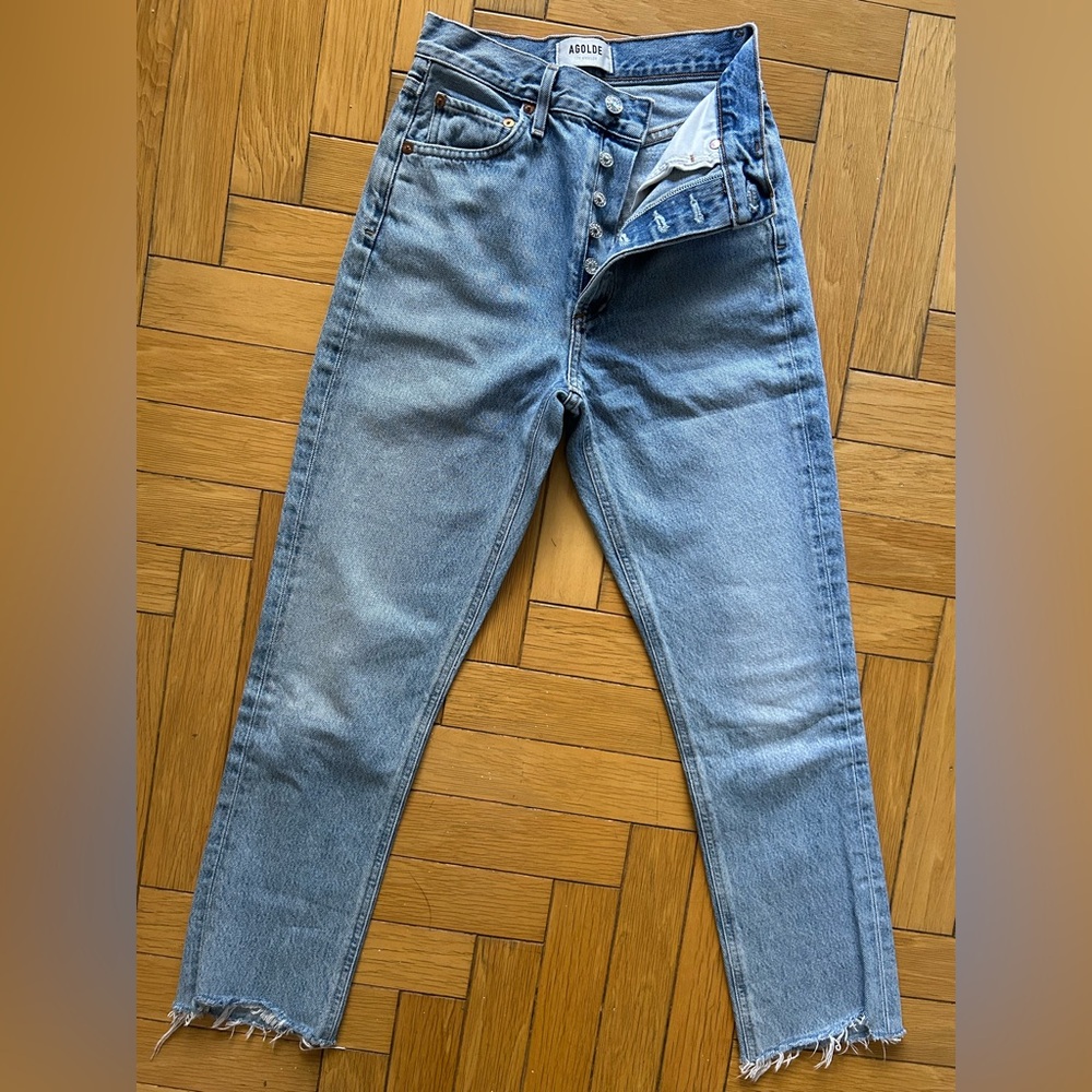 Agolde Riley Straight Cut High Rise Jeans